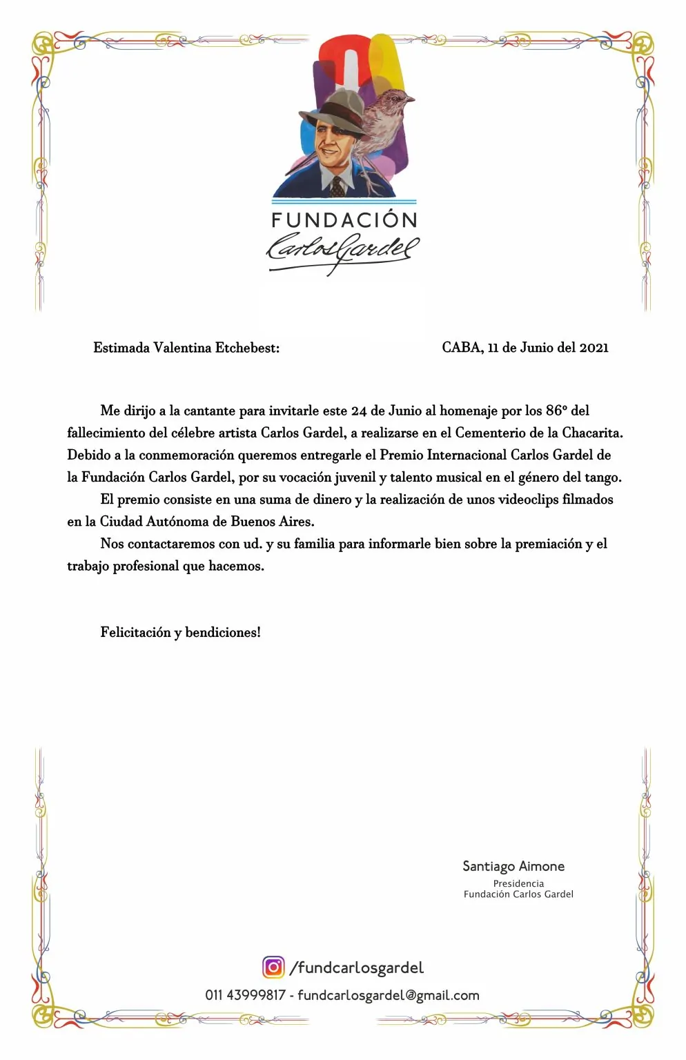 Fundación Carlos Gardel | Homenajeamos al cantor más importante de la historia. Revalorizamos la lírica y pasión gardeliana